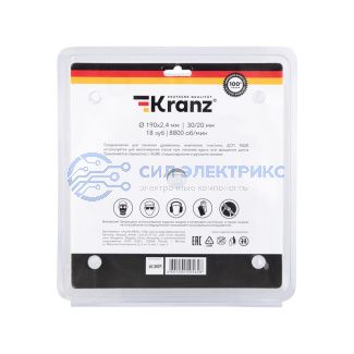 Диск пильный 190 мм х 18 зуб х 30/20 мм KRANZ фото Диск пильный 190 мм х 18 зуб х 30/20 мм KRANZ