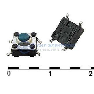 фото Тактовая кнопка WSTP6245-250AL, 9х9х5 мм, OFF-ON (4P), IP67, 250 мА, 12 В, 100 мОм