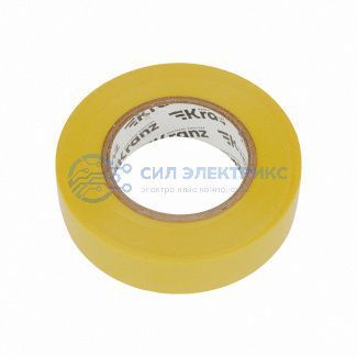 фото Изолента ПВХ 0,13х19 мм, 25 м, желтая KRANZ