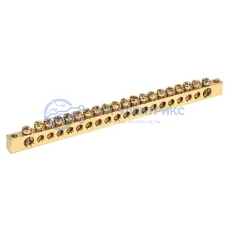 фото Шина PEN «земля-ноль» 6х9 мм 20/2 (20 групп/крепеж по краям) REXANT
