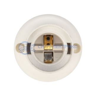 фото Патрон пластиковый настенный Е27 наклонный, белый c этикеткой REXANT