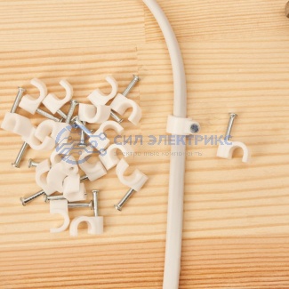 фото Крепеж кабеля круглый 5 мм, белый (упак. 20 шт) REXANT