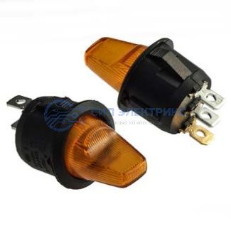 фото Клавишный переключатель KCD1-101N-5H-Y/3P, on-off, желтый, номинальное напряжение 250 В, ток 6 А