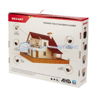 фото Комплект видеонаблюдения REXANT 4 внутренние камеры AHD/2.0 Full HD