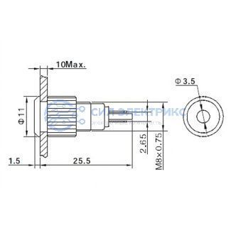 Индикатор металл Ø8 12В белый LED (GQ8F-D) REXANT фото Индикатор металл Ø8 12В белый LED (GQ8F-D) REXANT