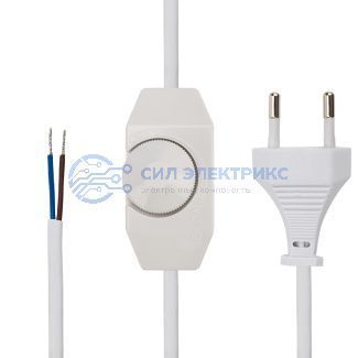 фото Сетевой шнур с диммером, 2х0,75 мм², 2 м белый REXANT