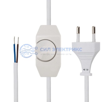 фото Сетевой шнур с диммером, 2х0,75 мм², 2 м белый REXANT