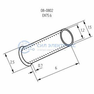 фото Наконечник штыревой втулочный L-6 мм 0.75 мм² (НШВ 0.75-6/НГ 0.75-6) REXANT