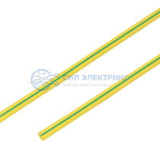 фото Трубка термоусаживаемая ТУТ нг 4,0/2,0мм, желто-зеленая, упаковка 50 шт. по 1м REXANT
