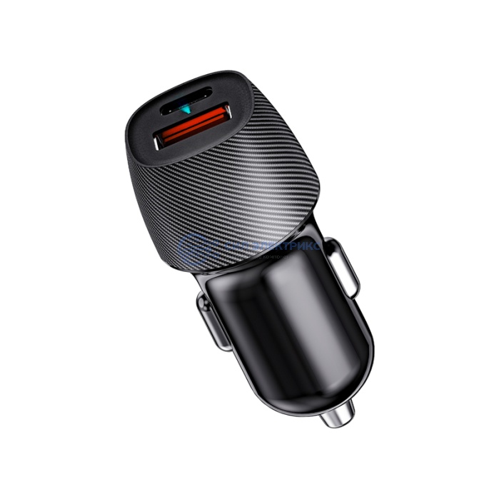 Автомобильное зарядное устройство с двумя портами (USB-A QC 3.0 + USB-C PD) со световой индикацией, 38 Вт, черное REXANT фото Автомобильное зарядное устройство с двумя портами (USB-A QC 3.0 + USB-C PD) со световой индикацией, 38 Вт, черное REXANT