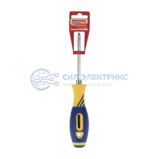 Отвертка комбинированная, двухкомпонентная рукоятка, двухсторонний стержень 120мм (крестовая PH2, шлицевая SL6) REXANT фото Отвертка комбинированная, двухкомпонентная рукоятка, двухсторонний стержень 120мм (крестовая PH2, шлицевая SL6) REXANT