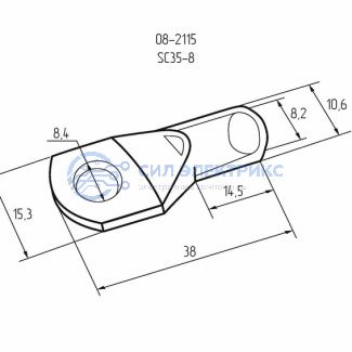 фото Наконечник кольцевой REXANT НК, ø8.4 мм, 35 мм², ТМЛ (DIN) 35-8