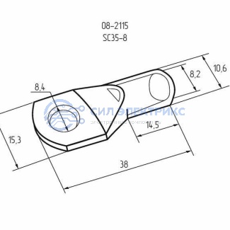 фото Наконечник кольцевой REXANT НК, ø8.4 мм, 35 мм², ТМЛ (DIN) 35-8