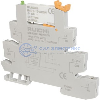Реле SRM-RA501AND220/P1, 220 В, 10 А, корпус DIN, температура работы -40°C до +85°C фото Реле SRM-RA501AND220/P1, 220 В, 10 А, корпус DIN, температура работы -40°C до +85°C