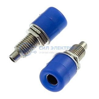 фото Штекер (гнездо, клемма) Z011 4mm panel jack BLUE
