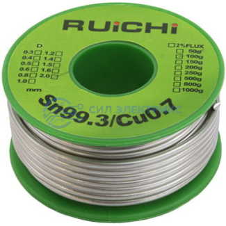 фото Припой оловянно-медный Sn99.3/Cu0.7 d2.0mm 100g