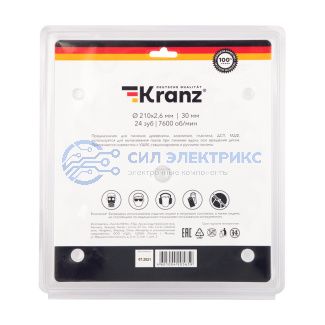 Диск пильный 210 мм х 24 зуб х 30 мм KRANZ фото Диск пильный 210 мм х 24 зуб х 30 мм KRANZ