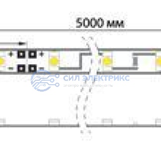 фото LED лента 5м силикон, 8 мм, IP65, SMD 2835, 60 LED/m, 12 V, цвет свечения синий LAMPER