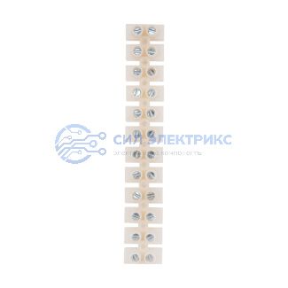 фото Клеммная колодка винтовая KВ-25 (10-25 мм²), ток 60 A, полиэтилен белый (ЗВИ) REXANT