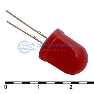 фото Светодиод 10 mm red 30 mCd 20