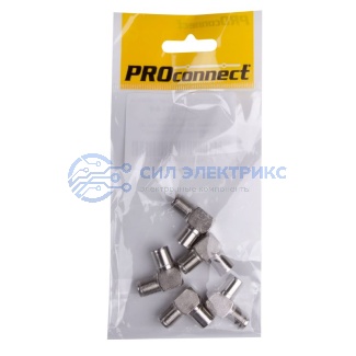 фото Переходник антенный, (гнездо F - штекер TV), угловой (5шт.) (пакет) PROconnect
