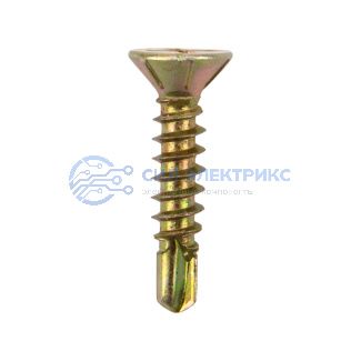 Саморез оконный KRANZ сверло, 3.9х19, желтый цинк, короб (500 шт./уп.) фото Саморез оконный KRANZ сверло, 3.9х19, желтый цинк, короб (500 шт./уп.)