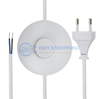 фото Сетевой шнур с напольным переключателем 2х0,75 мм², 2,5 м белый REXANT