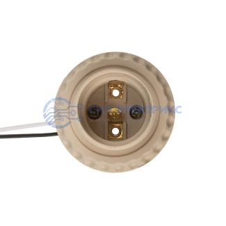 фото Патрон E27 с проводом 20 см белый REXANT