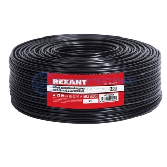 фото Кабель ККСВ-П+4х0,5 мм, 100 м, черный, REXANT