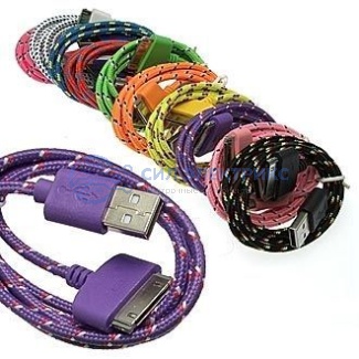 Шнур для мобильных устройств USB to iPhone4 Round braid 1m фото Шнур для мобильных устройств USB to iPhone4 Round braid 1m