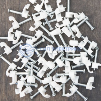 фото Крепеж кабеля плоский 5 х 2 мм, белый (упак. 50 шт) REXANT