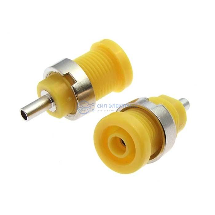 фото Штекер (гнездо, клемма) Z014 4mm panel jack YELLOW