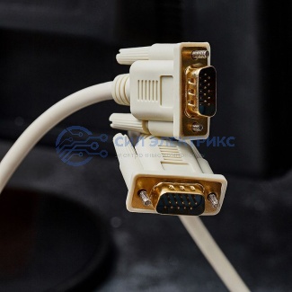 фото Шнур VGA - VGA с ферритами, 1,8м, серый (GOLD) REXANT