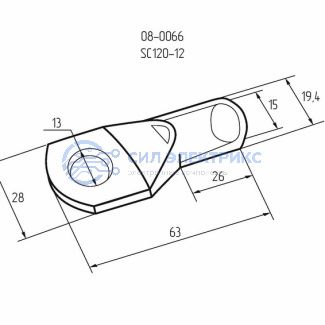 фото Наконечник кольцевой REXANT НК, ø13 мм, 120 мм², ТМЛ (DIN) 120-12