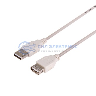 Кабель USB (шт. USB A - гн. USB A) 1.8 метра, серый REXANT фото Кабель USB (шт. USB A - гн. USB A) 1.8 метра, серый REXANT