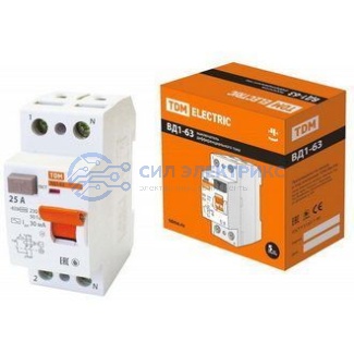 фото Автоматический выключатель ВД1-63 2Р 25А, 30мА, номинальное напряжение 230В