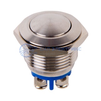 фото Кнопка антивандальная Ø16 Б/Фикс (2c винт) (ON)-OFF сфера (A16-A2) REXANT (в упак. 1шт.)