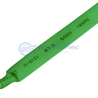 фото Трубка термоусаживаемая ТУТ нг 7,0/3,5мм, зеленая, упаковка 50 шт. по 1м REXANT