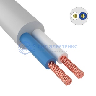 фото Провод соединительный ПВС 2x6,0 мм² 100 м белый ГОСТ 7399-97