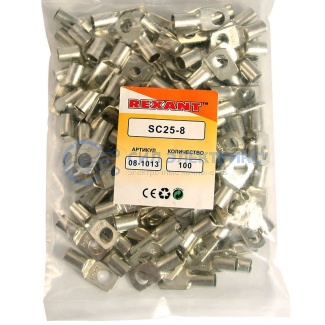 фото Наконечник кольцевой REXANT НК, ø8.4 мм, 25 мм², ТМЛ (DIN) 25-8