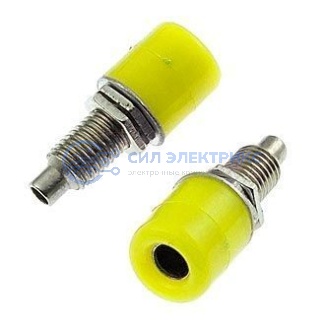 Штекер (гнездо, клемма) Z011 4mm panel jack YELLOW фото Штекер (гнездо, клемма) Z011 4mm panel jack YELLOW