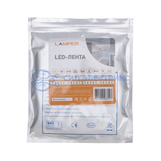 фото LED-лента 5 м 12 В 5050 2700 К IP23 60 LED/м для БП с клеммами LAMPER