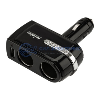 Разветвитель автоприкуривателя 2 гнезда 1хUSB (5 V 1000 mA) REXANT фото Разветвитель автоприкуривателя 2 гнезда 1хUSB (5 V 1000 mA) REXANT
