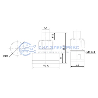 фото Выключатель-кнопка 250V 1А (2с) ON-OFF черный (PBS-17A2) (для настольной лампы) REXANT Индивидуальная упаковка 1 шт
