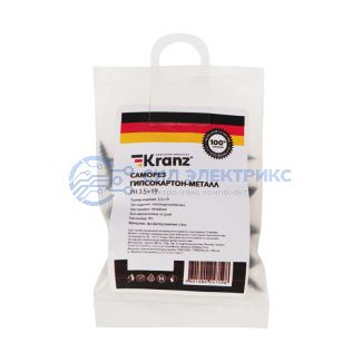 Саморез гипсокартон-металл KRANZ 3.5х19, пакет (50 шт./уп.) фото Саморез гипсокартон-металл KRANZ 3.5х19, пакет (50 шт./уп.)