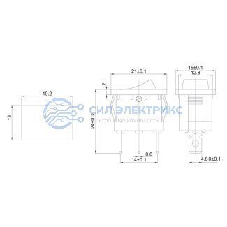 фото Выключатель клавишный 12V 15А (3с) ON-OFF зеленый с подсветкой Mini (RWB-206-1, SC-768) REXANT
