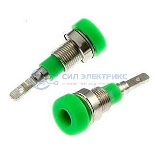 фото Штекер (гнездо, клемма) Z007 2mm panel jack GREEN