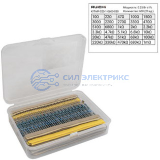 фото Резистор постоянный KIT-MF, 600 Ом, мощность 0.25 Вт, допуск 1%, металлопленочный, корпус THT