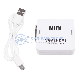 фото Конвертер VGA + Стерео 3,5мм на HDMI, пластик, белый REXANT