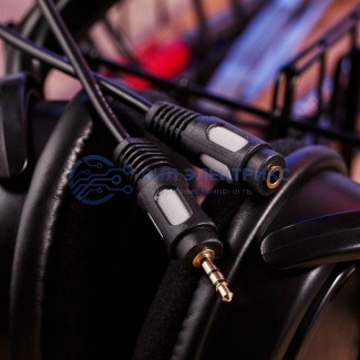 фото Шнур Стерео 3,5мм гнездо - Стерео 3,5мм штекер, 1,5м (GOLD) REXANT